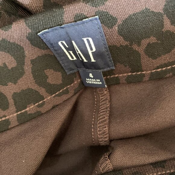 Gap Pants 4 Brown Black Animal Print Slim Fit Trousers Career NWT Bold - Picture 5 of 6